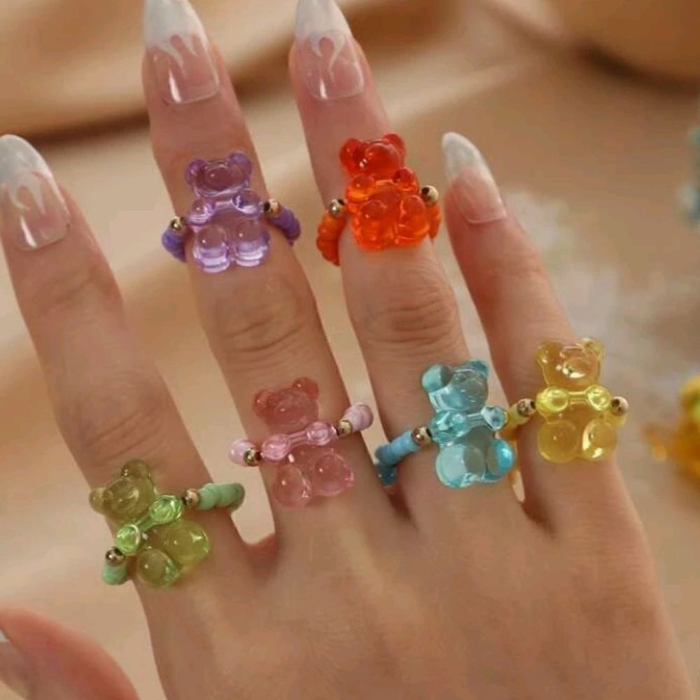 3 For 26 - 6pcs Gummie Bear Beaded Ring